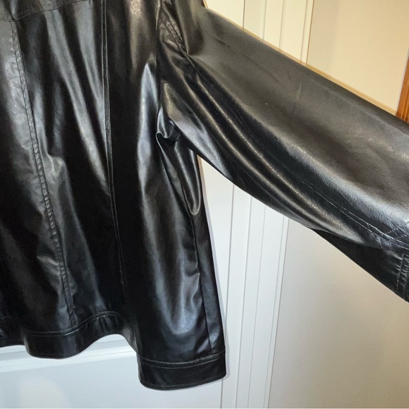 Weatherproof Jacket Black Faux Leather Womens Sz 2X Caren Sports outerwear zip - Picture 6 of 7